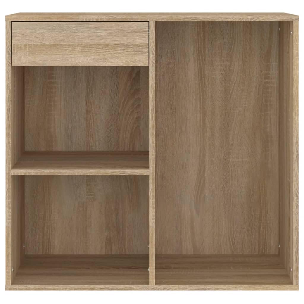 Générique Kosmetikschrank, Sonoma-Eiche, 80 x 40 x 75 cm, aus Holz, Aufbewahrungsmöbel mit Schublade und Fächern für Make-up und Zubehör