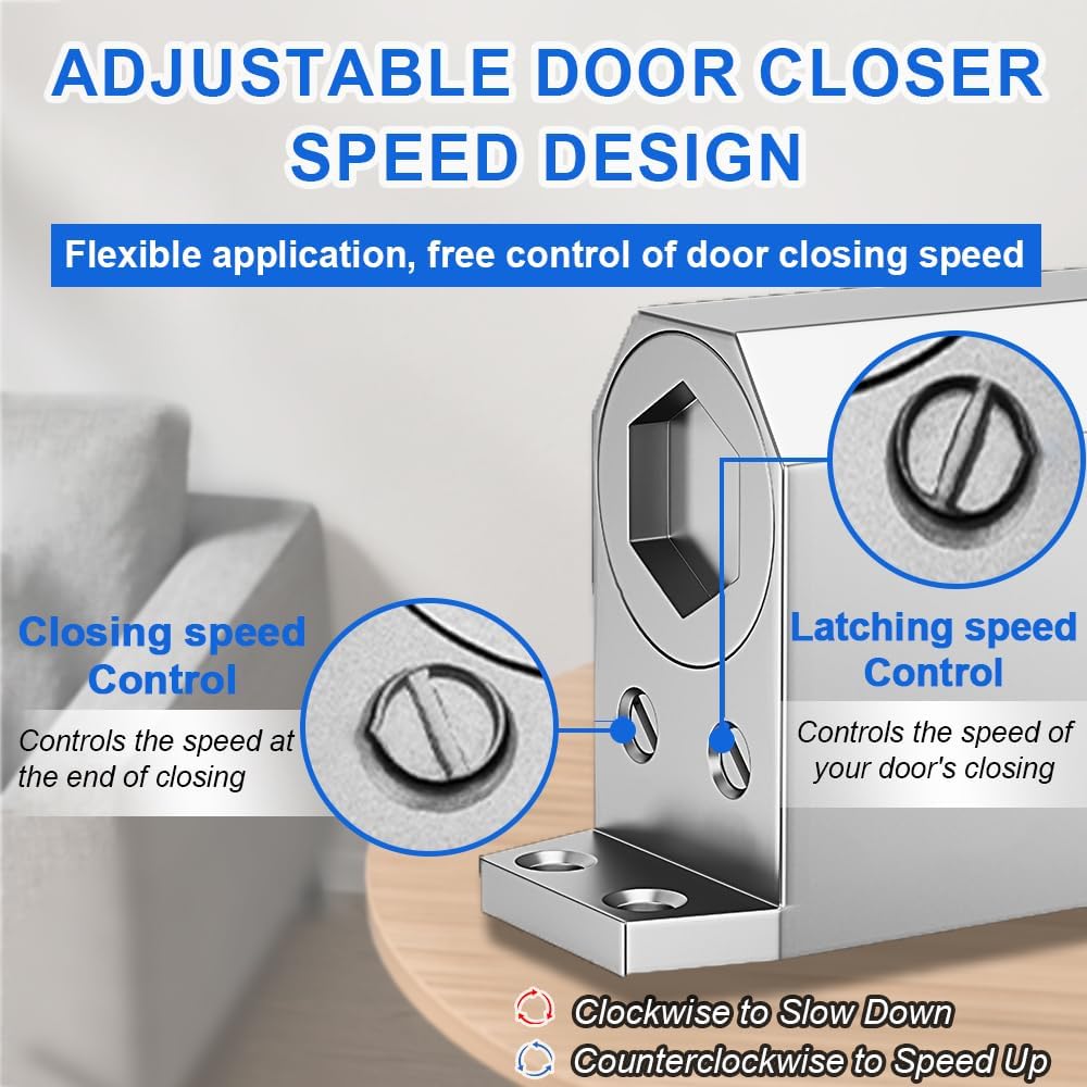 Automatic Hydraulic Door Closers Commercial, Screen Door Closer Hinge Self Closing, for Home Residential Storm Door Closer with Hold Open Easy Install Adjustable Door Opener