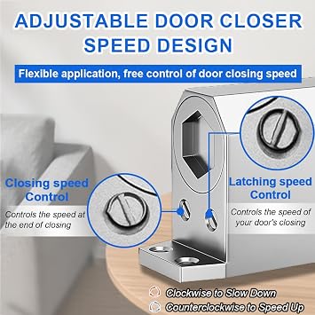 Automatic Hydraulic Door Closers Commercial, Screen Door Closer Hinge Self Closing, for Home Residential Storm Door Closer with Hold Open Easy Install Adjustable Door Opener