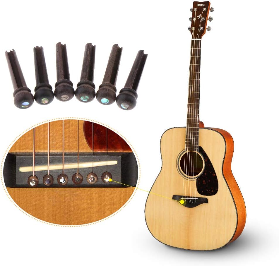 Alnicov 6PCS Guitar Bridge Pins,Rosewood Pins,Guitar