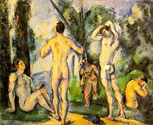 Peintures à l'huile d'art célèbres pour salon élégant, modèle Baigneurs nu