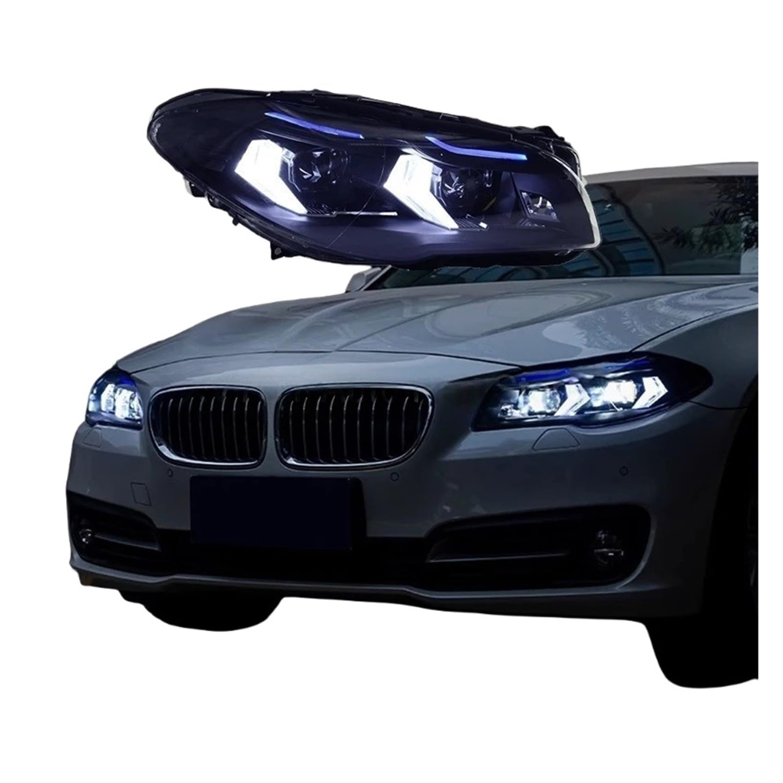 Adatto per BMW Serie 5 F10 F18 2010-2017 Gruppo fari Anteriori Luci diurne Conversione lampade proiettore bio-ottiche (B)