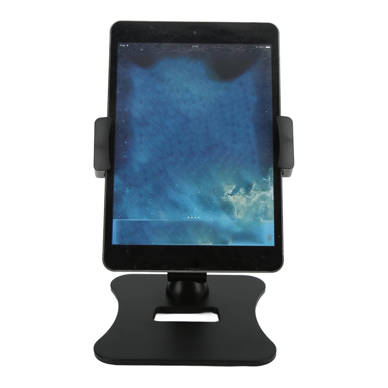 plplaaoo Supporto per tablet in alluminio pieghevole girevole a 360 gradi supporto da scrivania per tablet per telefono da cucina comodino tavolo da ufficio resistente clip universale