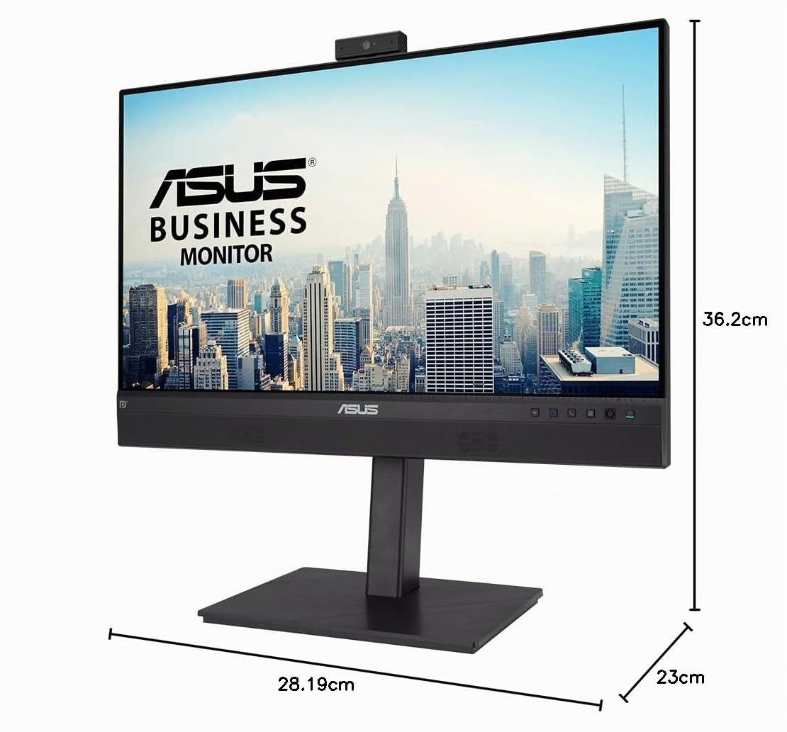 ASUS BE24ECSNK, Monitor 23.8”, FullHD(1920x1080), IPS, Frameless, Webcam FullHD Integrata, Microfono Ai Noise Canceling, USB-C, Speaker Integrati, Design Ergonomico, Eye Care, Riduzione Luce Blu, Nero