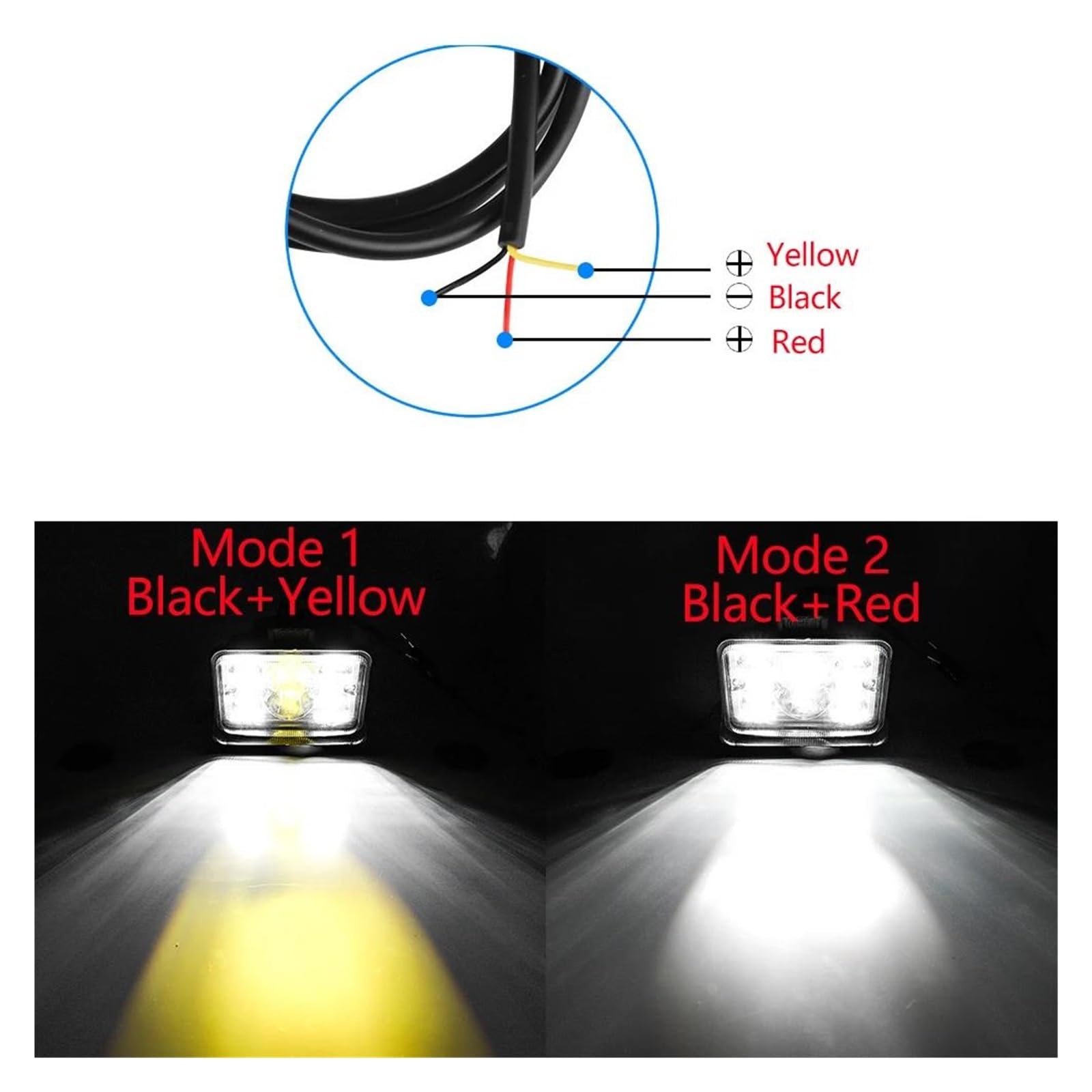 Barra Luz LED 4 Pulgadas Para Coche Foco Todoterreno Amarillo Y Blanco Trabajo Para Camión Tractor 4x4, Barco Faro Antiniebla 12v 24v Cubiertaconjunto Faro Coche
