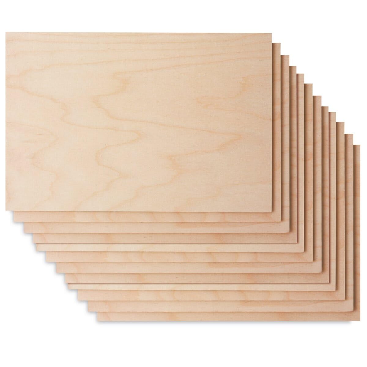 American Easel Blockprinting Wood Panels, 8 x 12 Inches, Pack of 12
