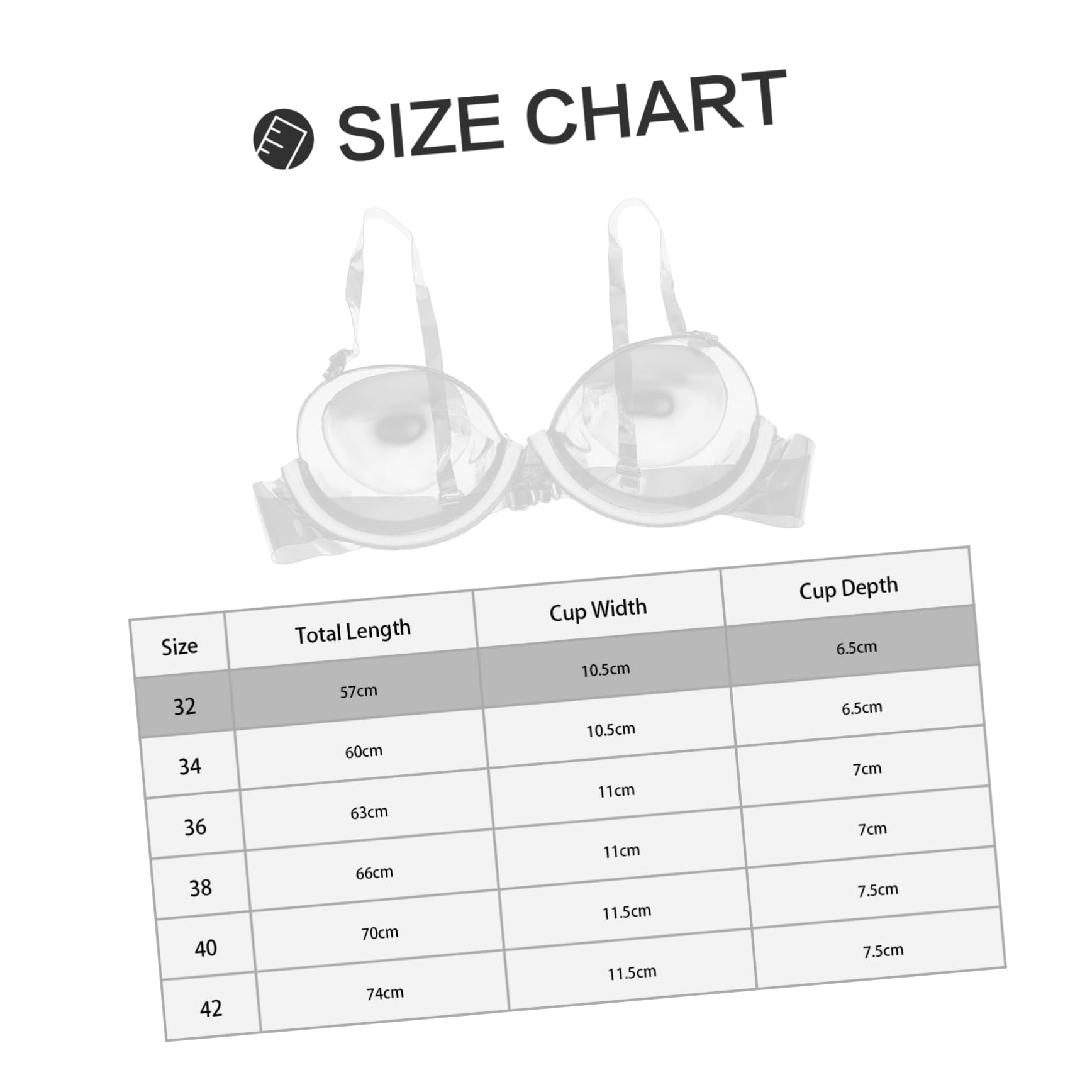 VALICLUD Transparenter Kunststoff-BH Unsichtbare Unterwäsche Klarer Schultergurt Einweg-BH-34