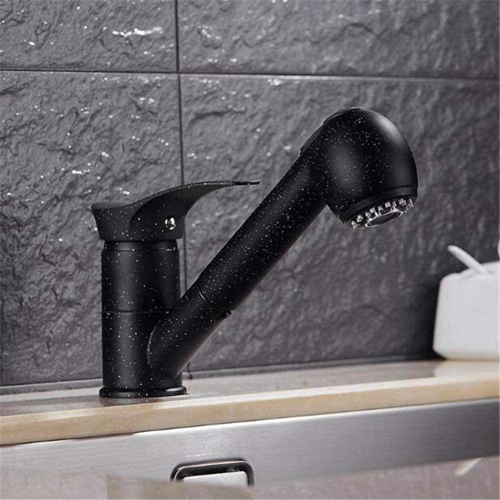 Robinet de cuisine noir pivotant 360 en laiton mitigeur évier