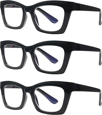 SIGVAN 6 Pack Reading Glasses Blue Light Blocking Square Computer Spring Hinge Readers for Women