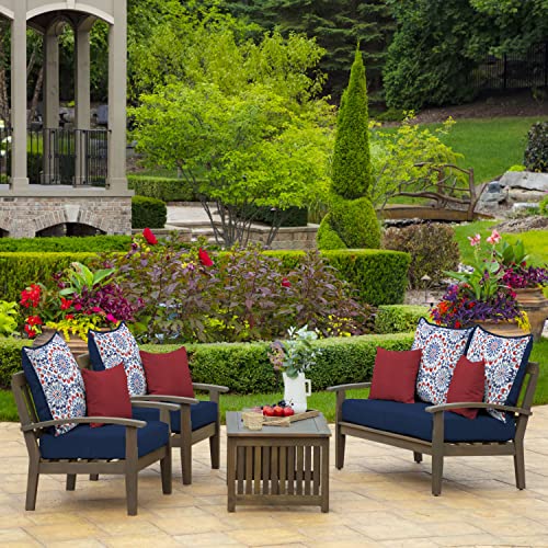 Image of Arden Outdoor Deep Seat Cushion Set, 4-Pack, 22x24, Clark Blue
