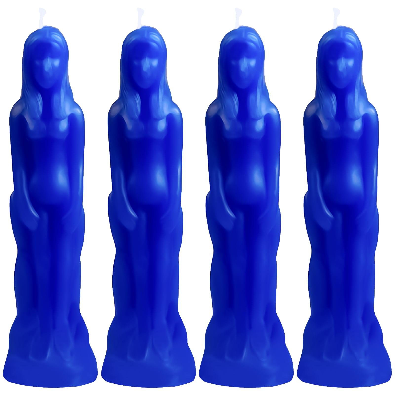 Hecate Magic Mall Feminine Magic Ritual Candle | Unscented Soy Wax Blends Halloween Spell Candles for Healing,Aromatherapy, Meditation & Serenity | Perfect for Home & Room Decor (Blue, Pack of 4)