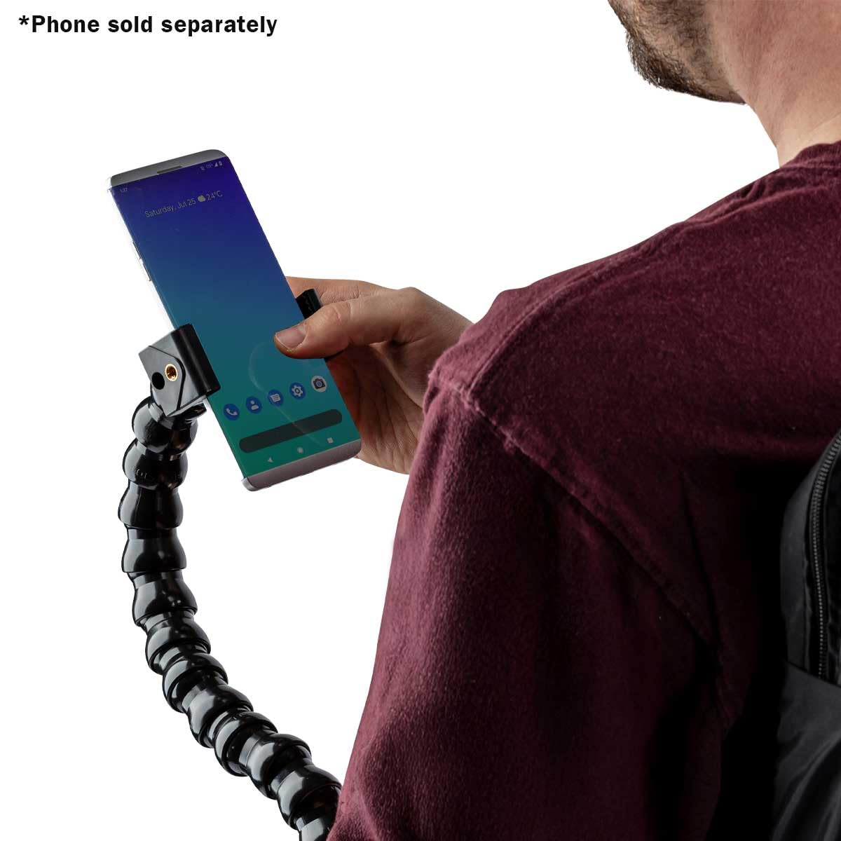 Modułowy uchwyt na telefon z wytrzymałym zaciskiem sprężynowym (otwiera się do 2 cali), ramię 61 cm