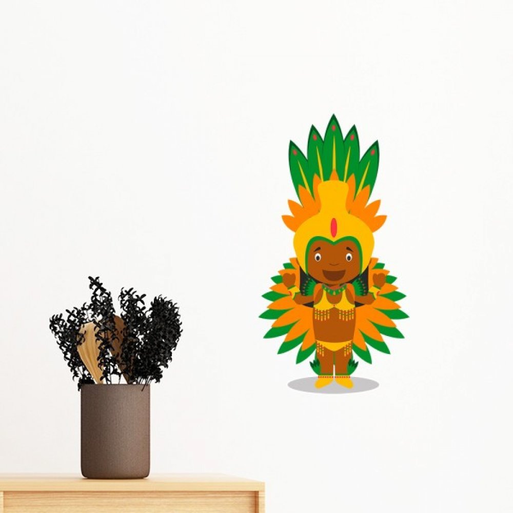 Sticker mural orange sauvage Brésil amovible 30cm pour papier peint chambre