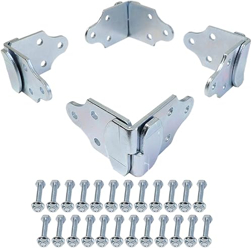 Boxer Herramienta 4 juegos de soportes laterales de madera para remolque, resistentes, con estaca, con tornillos y pernos, chapado en zinc