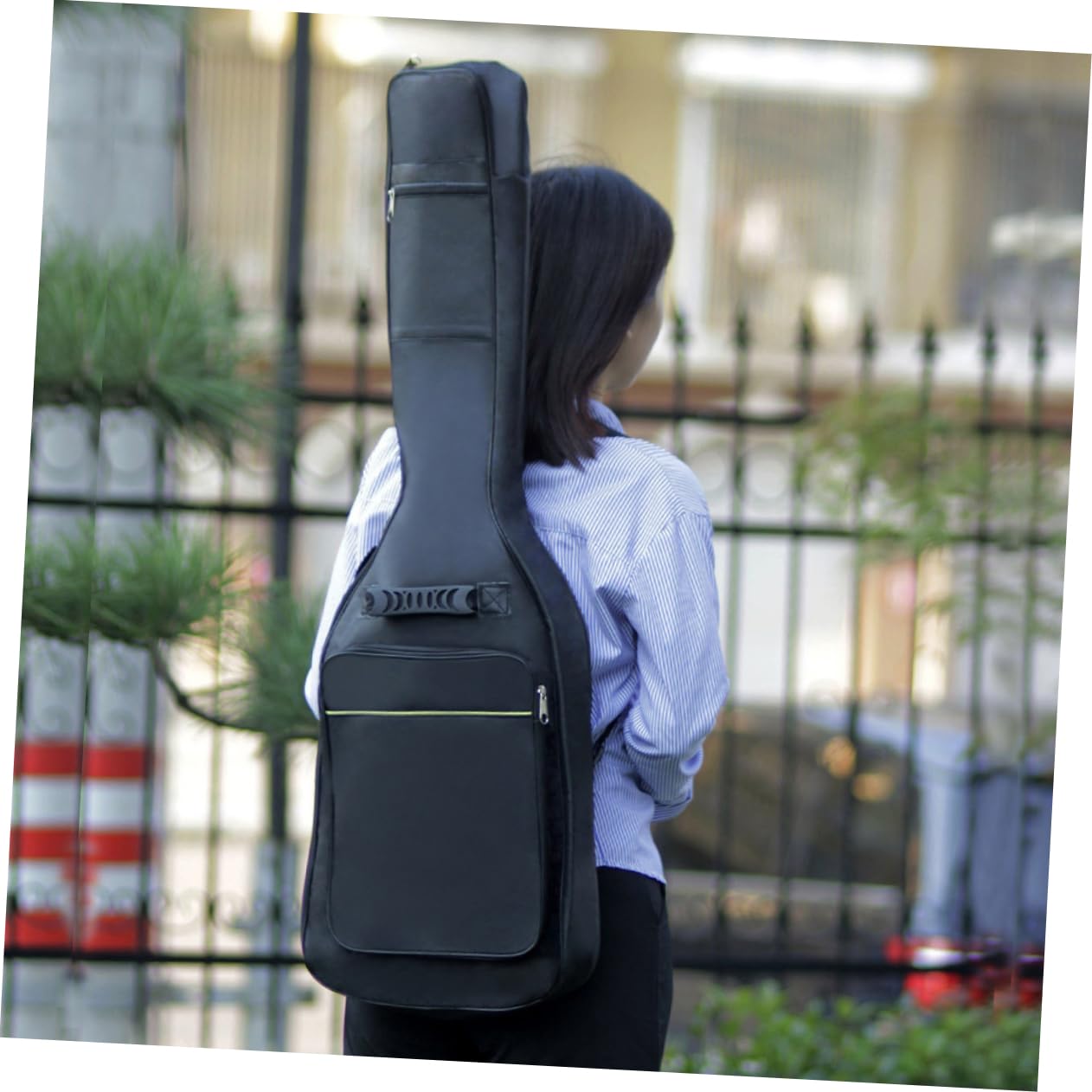 Holibanna Portable Guitar Bag with Multi Functional Outer Pocket Dual Shoulder Strap for Acoustic and Electric Guitars Durable Oxford Storage Case for Easy Carrying