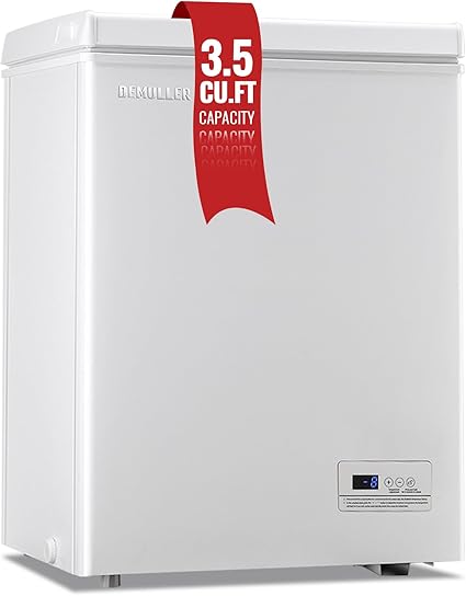 Chest Freezer Small Deep Freeezer with 2 Removable Baskets, Compact Freezer with Digital Control Panel accurate to 1 ℉, Mini Freezer for Homes Garages Basements White