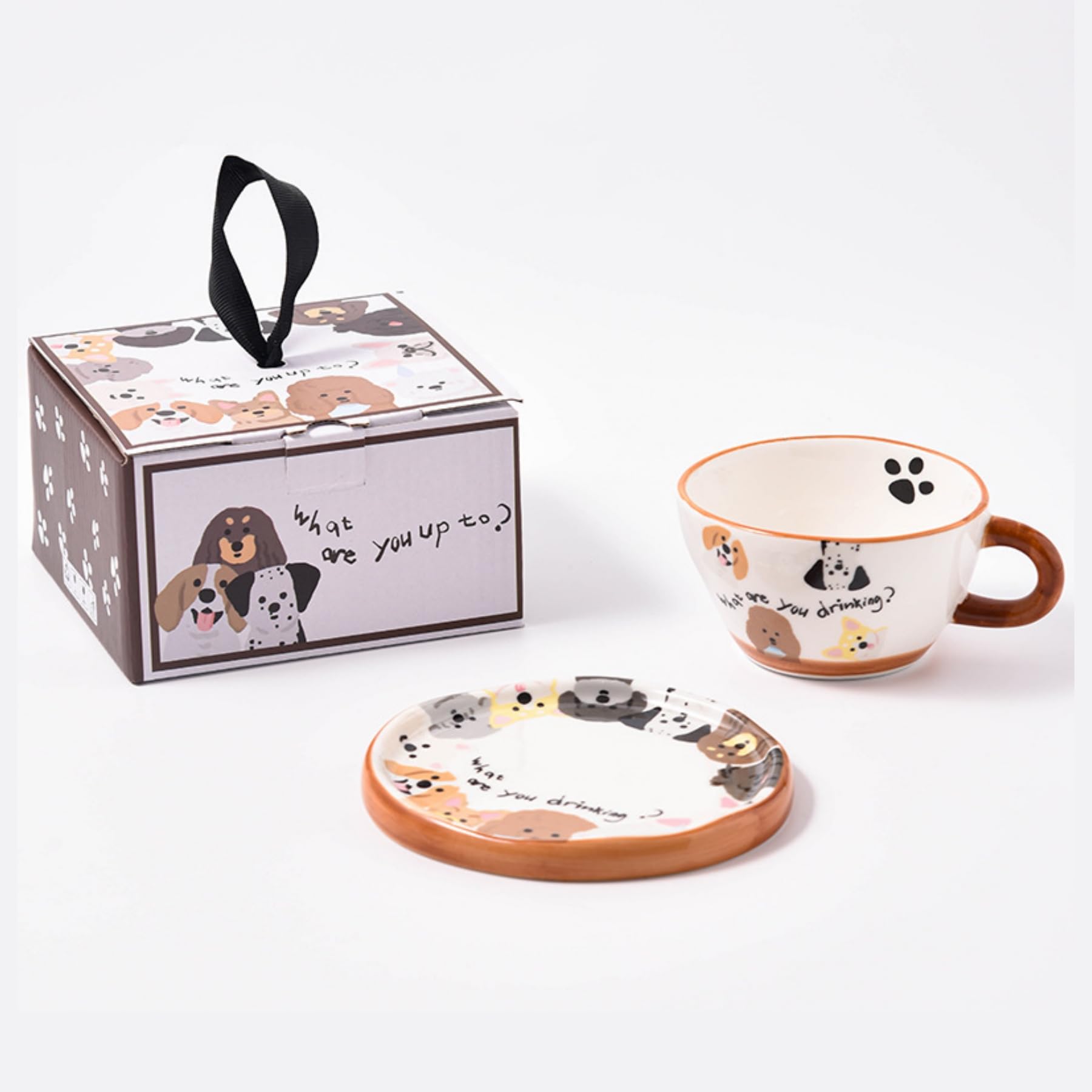 PYEBE Floral Tea Cups and Saucers, 220ml with Flower Trim and Gift Box, Coffee Cups, Floral Tea Cup Set, British Tea Cups, Porcelain Tea Set, Tea Sets for Women (Pet)
