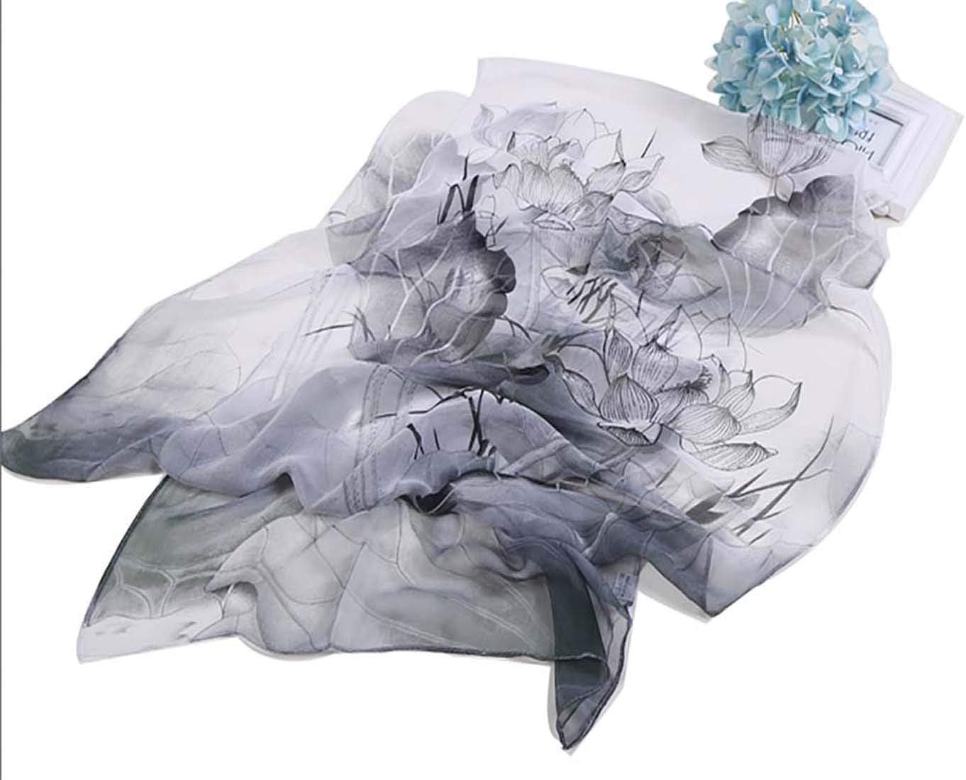 Acotavie Scarfs for Women Lightweight Print Floral Pattern Scarf Shawl Fashion Scarves Sunscreen Shawls Black