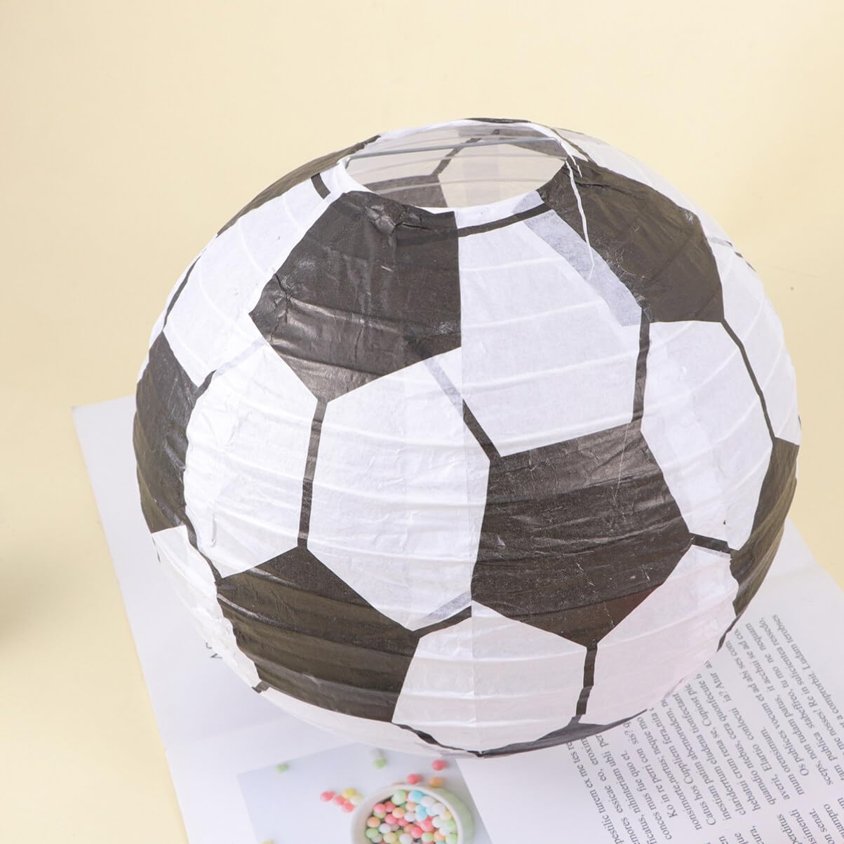 Lanternes Papier Football Lot De 2 - Décoration Fête Enfant - DIY à Assembler - Pour Chambre, Classe, Anniversaire - 3