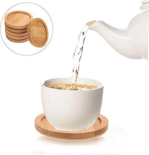 Miniatura 4 de 6 posavasos de bambú Teteras Potholder Cerveza Platillos Bar Jugo Taza Taza de Café Decoración de la Mesa de Bebida Taza de Bambú Estera de Bambú