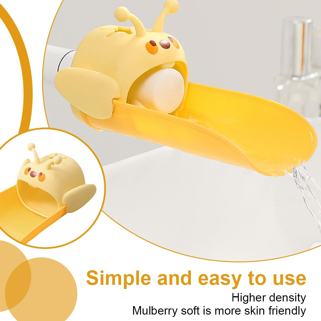 2 pezzi Extender rubinetto per bambini,BEPSYOM rubinetto extender, Prolunga per manico in silicone sicuro e divertente per il lavaggio delle mani dei bambini