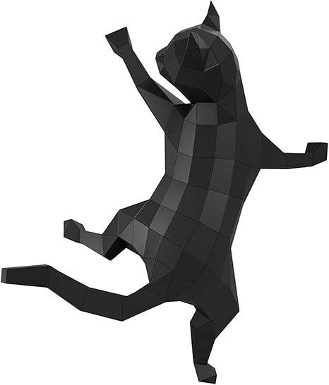 Amazon Co Jp Baoblade 3d紙動物ペーパークラフト建物キット猫折り紙紙モデル飾り大人キッ殺害時間ためのdiyのおもちゃ 黒 ホビー