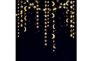 Ramadan Banner Gold - Decor365 Star Moon Garland Decorations
