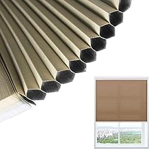 RONGJJ Persiana Plisada de Panal Plisada, Aislamiento acústico, Ventana de Temperatura Constante, translúcida, 40 tamaños Personalizables (Color: marrón, tamaño: 135x80cm), Brown, 80x160cm