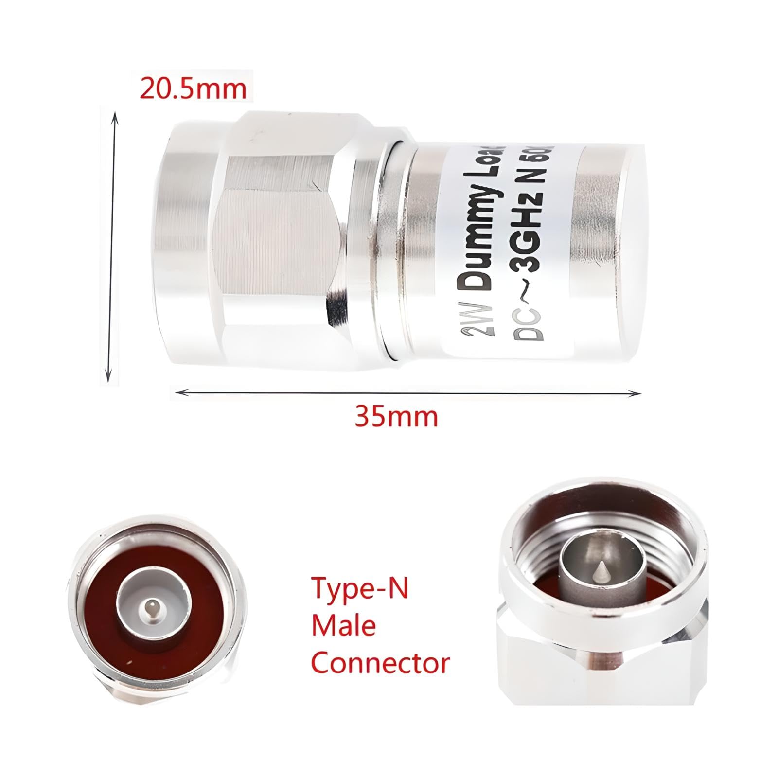 BECEN 3G 2PCS N Stecker 50 Ohm 2 Watt RF-Terminal