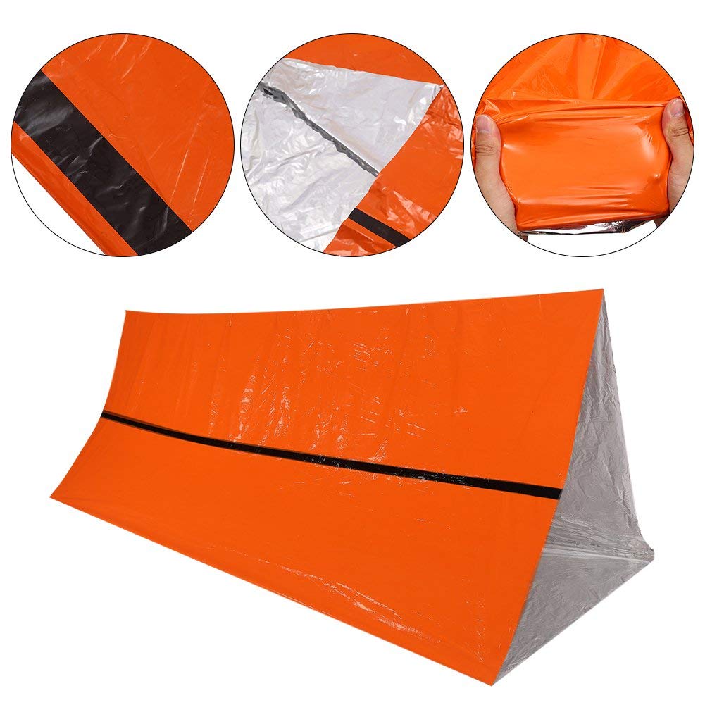RiToEasysports Emergency Blanket, Foldable Outdoor Waterproof Thermal Blanket Shelter Survival Tent for Outdoor Activities