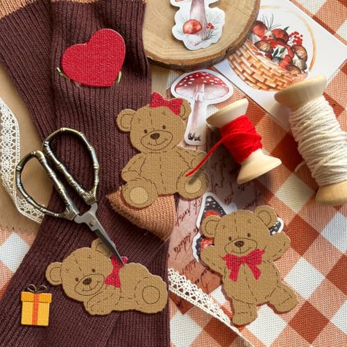 GLOBLELAND Stylish Love Bear Cutting Dies for Card Making Bow Bear Teddy Bear Die Cuts Valentine's Day Bear Cut Dies for DIY Scrapbooking Journal Embossing Paper Craft Decor - Image 2