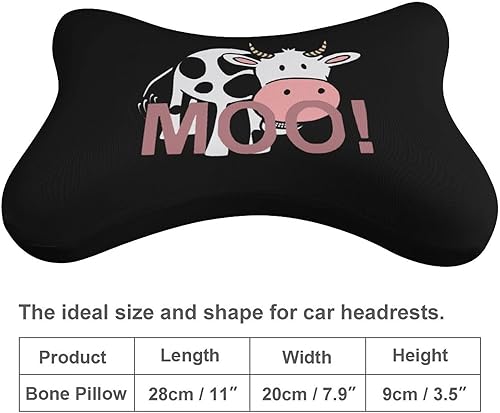 Miniatura 2 de Almohada de cuello de vaca linda almohada suave para asiento de coche, almohada para reposacabezas y cuello, paquete de 2 unidades para conducir