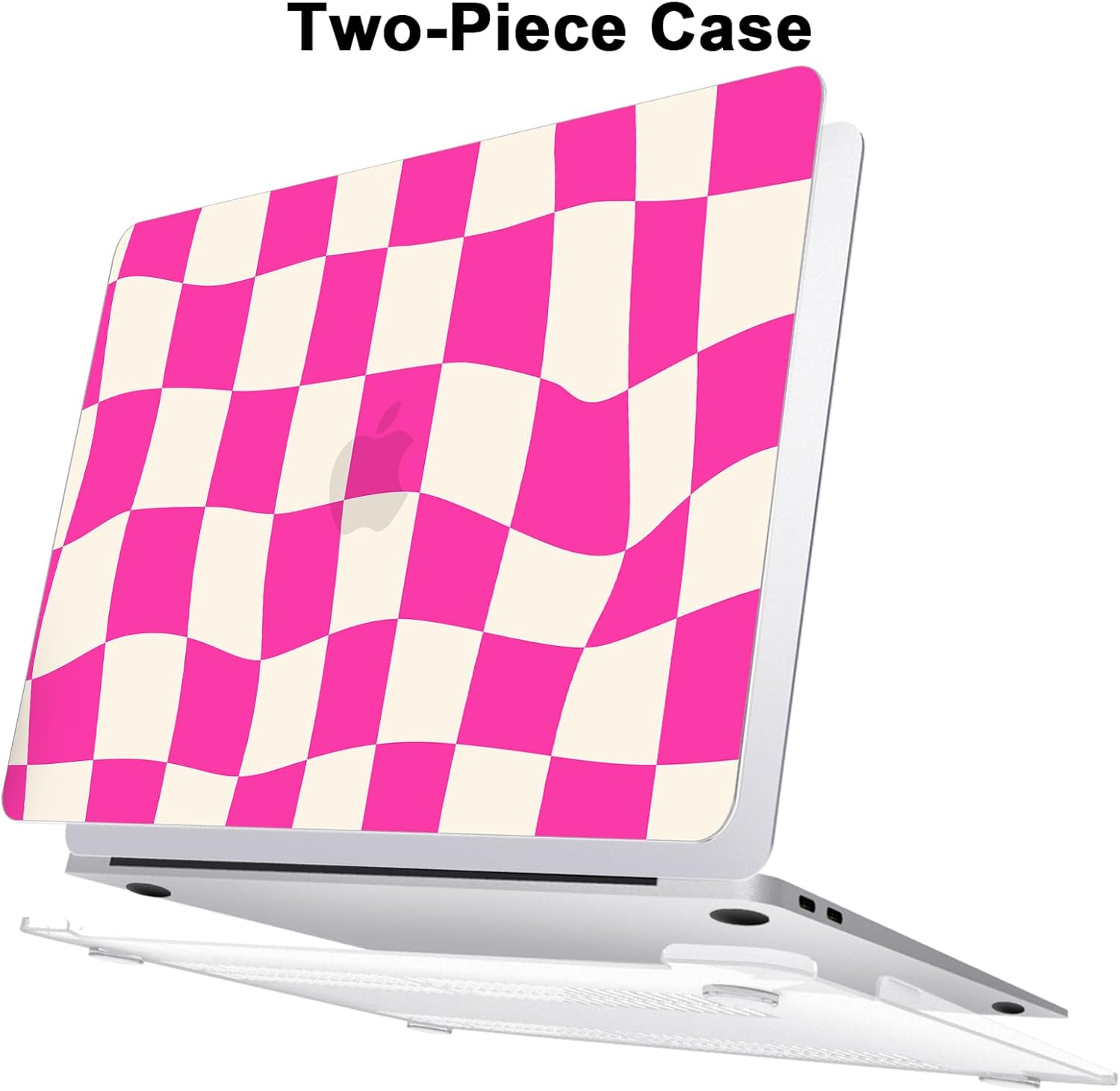 AKIT Compatible with MacBook Air 13 Inch Case M1 2022 2021 2020 A2337 A2179 A1932, Pattern Hard Laptop Shell Case+Screen Protector+Keyboard Cover for MacBook Air 13.3 Inch, Hot Pink Checkerboard - Image 5