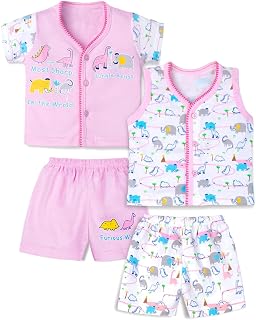 La Petite New Born Baby Unisex Comfy Soft Casual T-Shirt Vest, Shorts Pack of 2 Price In India
