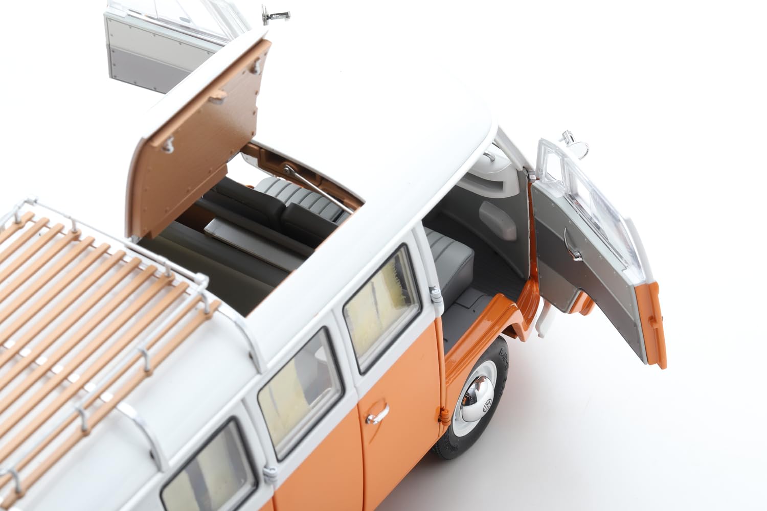 Schuco 1:18 VW T1 Samba 1962 Ora./Metallgrau DC - Hochwertiges Diecast Modellauto im Maßstab 1:18, Modellauto, 1:18, Auto, Sammlermodell