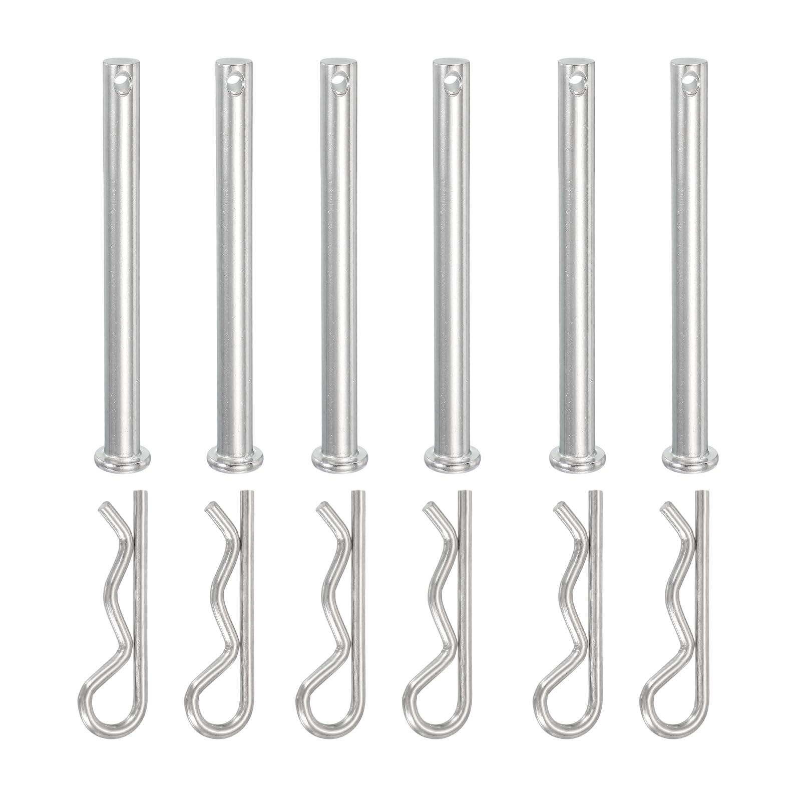 YELARXI 6 Pcs M8x80mm Single Hole Clevis Pin with R Shaped Spring Cotter Pin