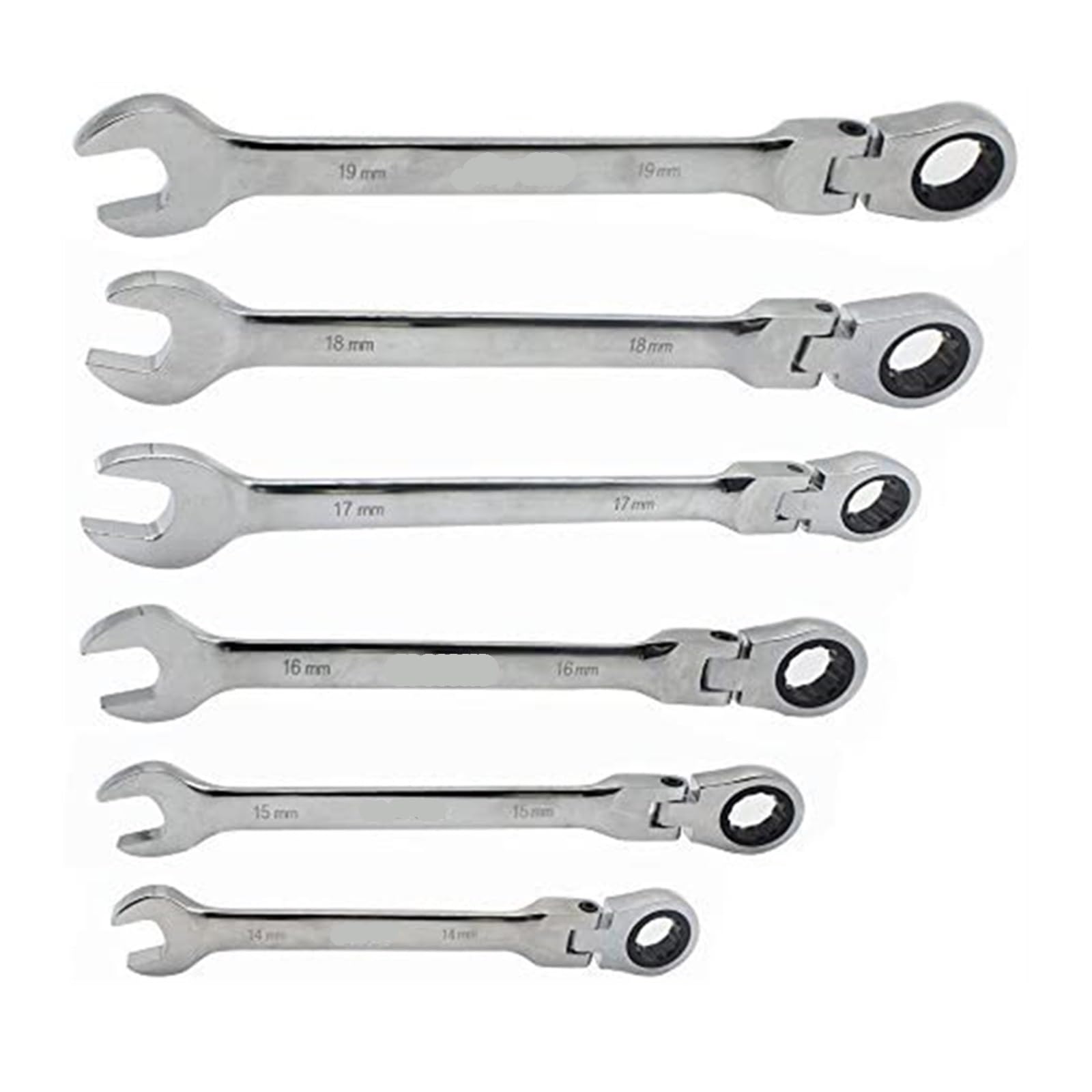 OLAQWENB Torque Wrenches Flexible Ratchet Wrench 8-19mm Spanner Gear Ring Ratcheting Combination Kit Metric Flex Head Keys Precision Torque Wrench(19mm)