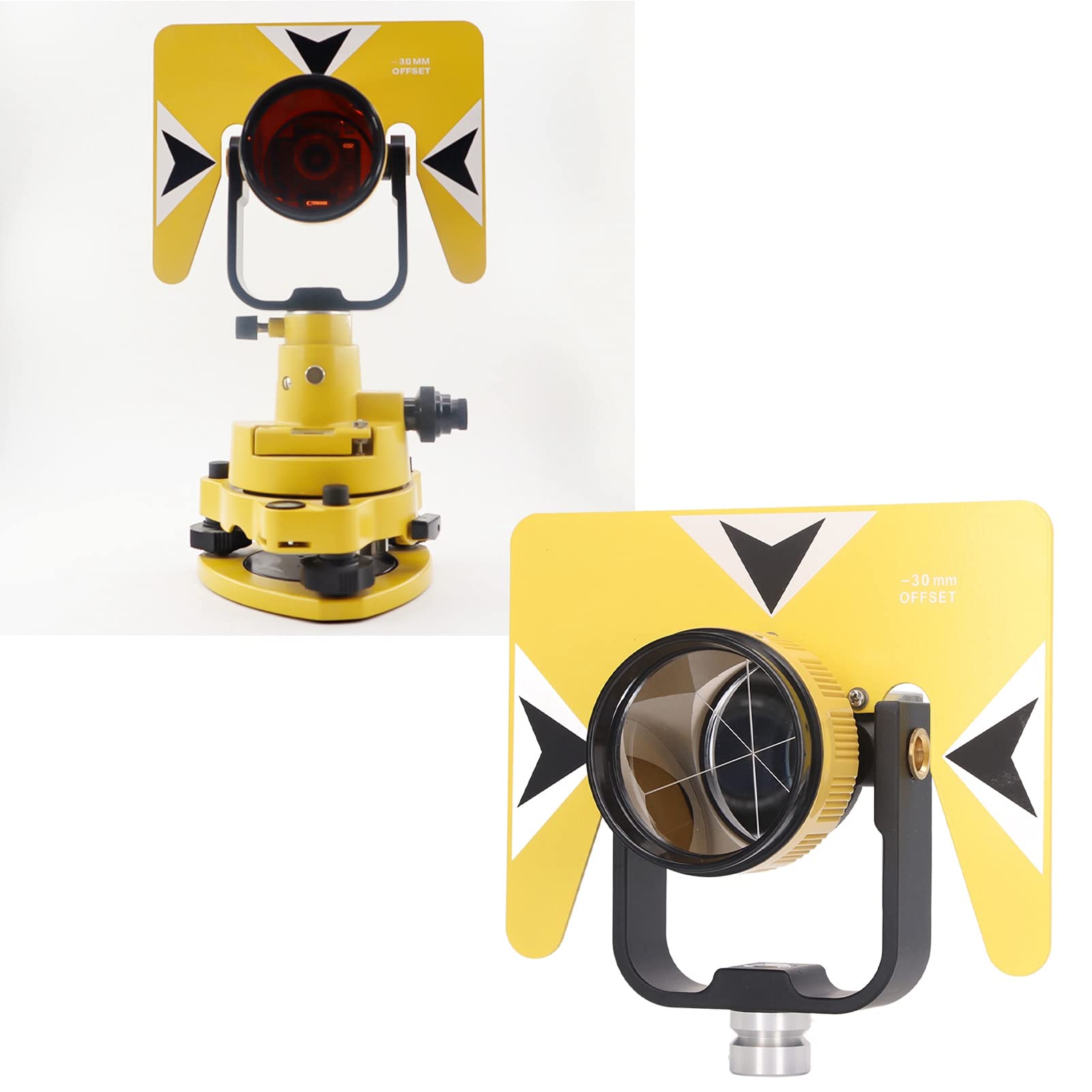 Ensemble de Prismes à Inclinaison Unique, Mini Système de Prisme, Stations Totales Décalées, Arpentage, Prisme Circulaire de 64 Mm de Diamètre Effectif, Lentille en Verre, Prisme