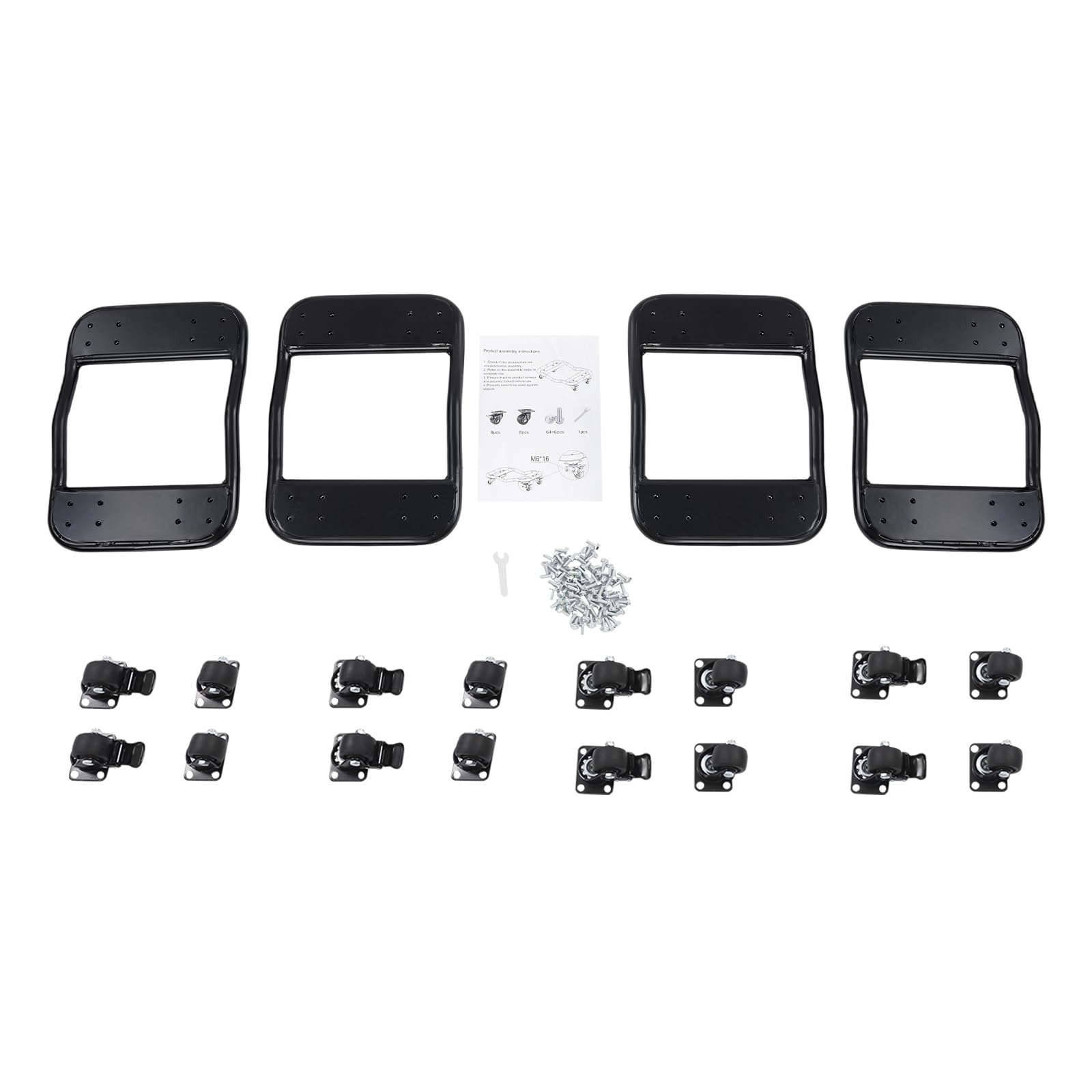 4 unidades de neumáticos de vehículos de transporte de 2721,55 kg de capacidad de carga, pintura al horno de acero con freno de rueda, color negro para coche, camión, todoterreno, apto para taller