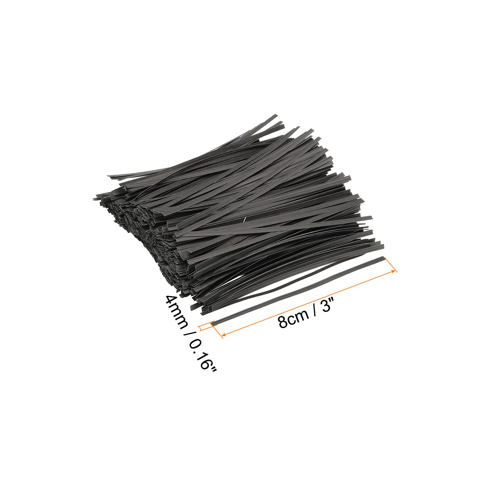 PATIKIL Papier-Kabelbinder 3 Zoll (8 Cm) – 500 Stück Schwarz Für Geschenke, Verpackung & Basteln
