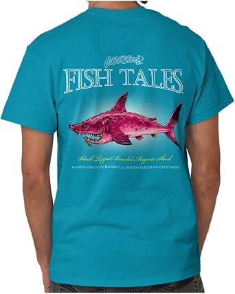 McFinn Funny Bearded Shark Fishing Graphic T Shirt Men or Women