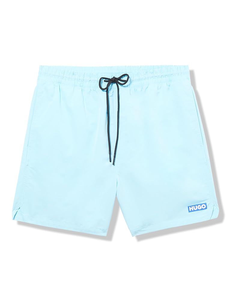 HUGO Relaxed Fit Small Logo Smooth Shorts Aqua Small at