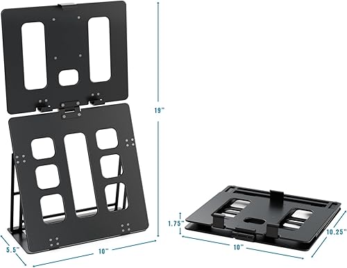 Miniatura 2 de HNL Soporte para monitor portátil, soporte para iPad y tableta, retención de abrazadera, escritorio pequeño plegable y montable, soporta pantalla de
