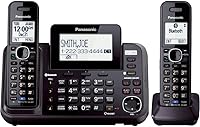 Vista 2 de Teléfono inalámbrico digital KX-TG9581B Link2Cell Panasonic para 3 líneas con banda de frecuencia Dect 6.0, 1-Auricular, Negro