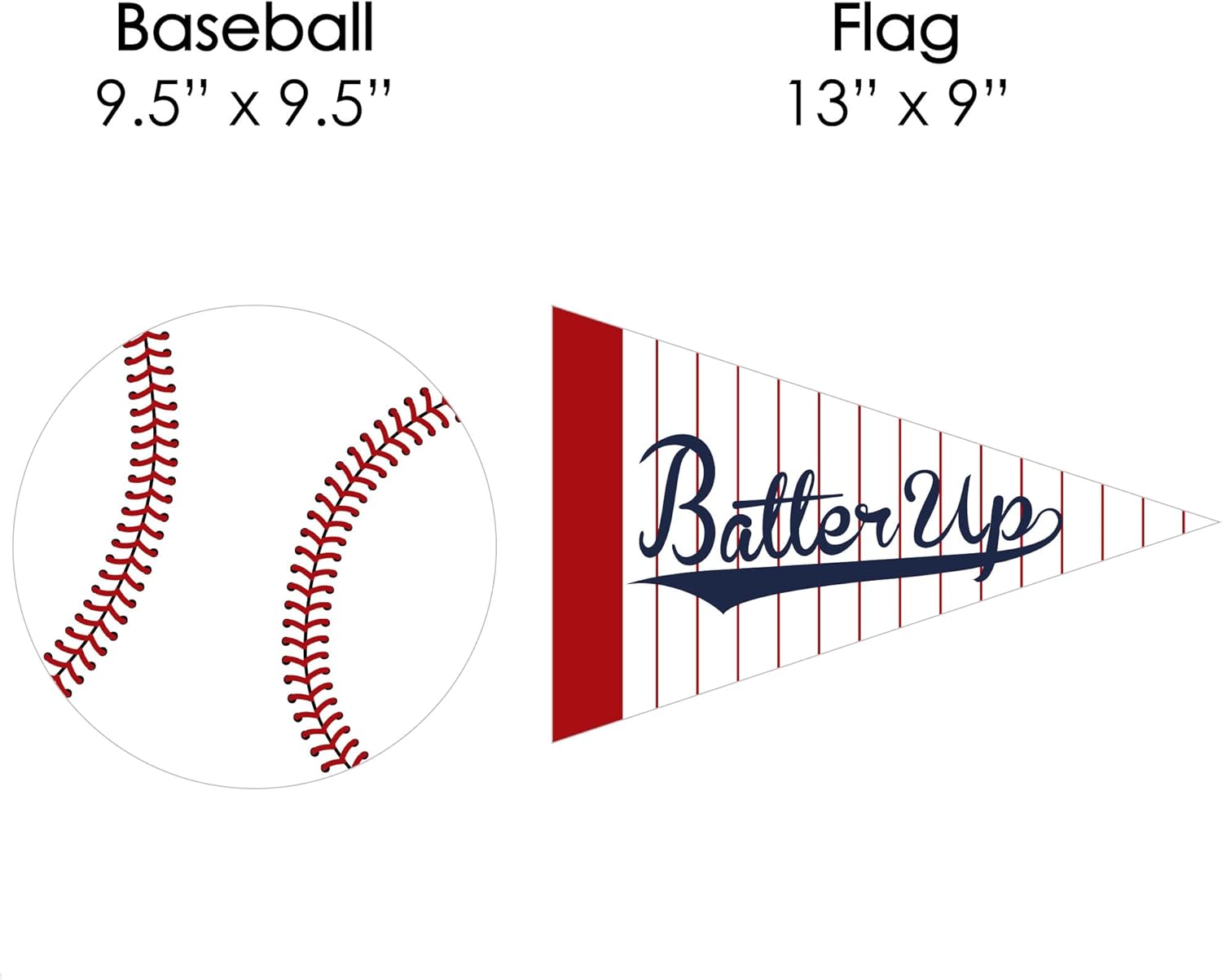 Big Dot of Happiness Batter Up - Baseball Lawn Decorations - Outdoor Baby Shower or Birthday Party Yard Decorations - 10 Piece