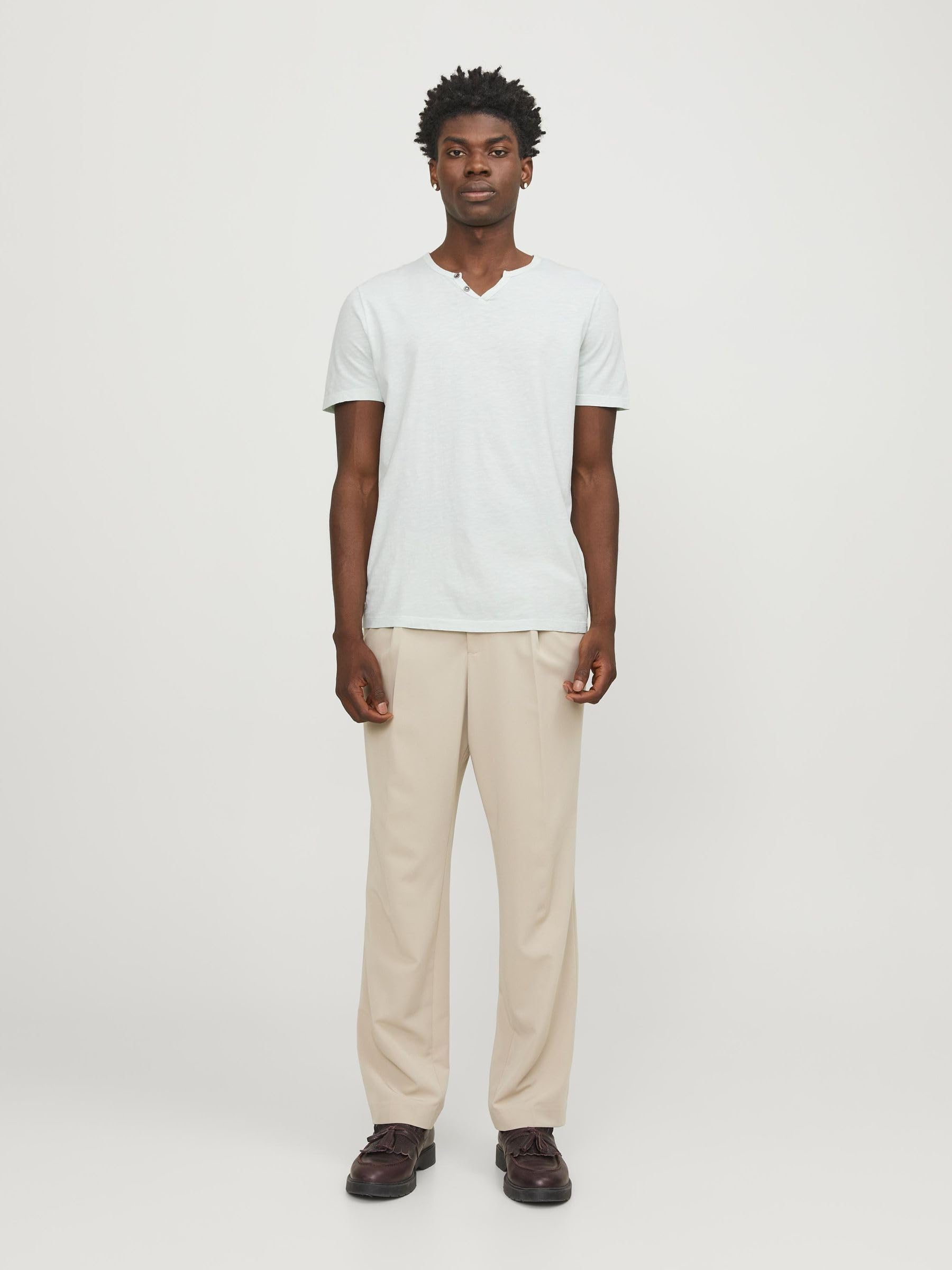 JACK & JONES T-Shirt Melange Split Neck