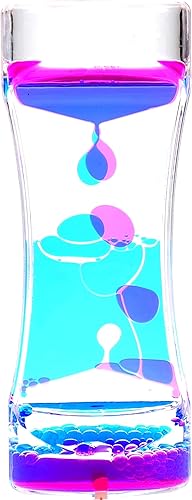 PowerTRC Liquid Motion Bubbler Timer Fidget Desk Juguete calmante y calmante Juguete sensorial visual hermoso tubo de Ooze (azul rosa)