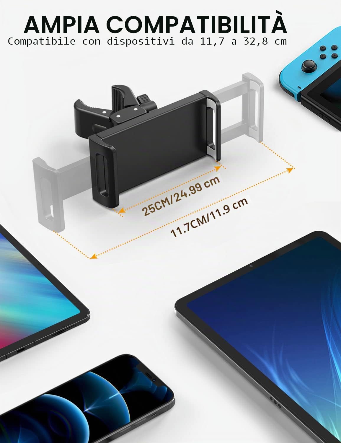 Tendak Spinning Bicicletta 360° Ruotare Universale Supporto per Tablet PC iPad PRO Air Mini 4.6" - 12,9" Tablet Smartphone