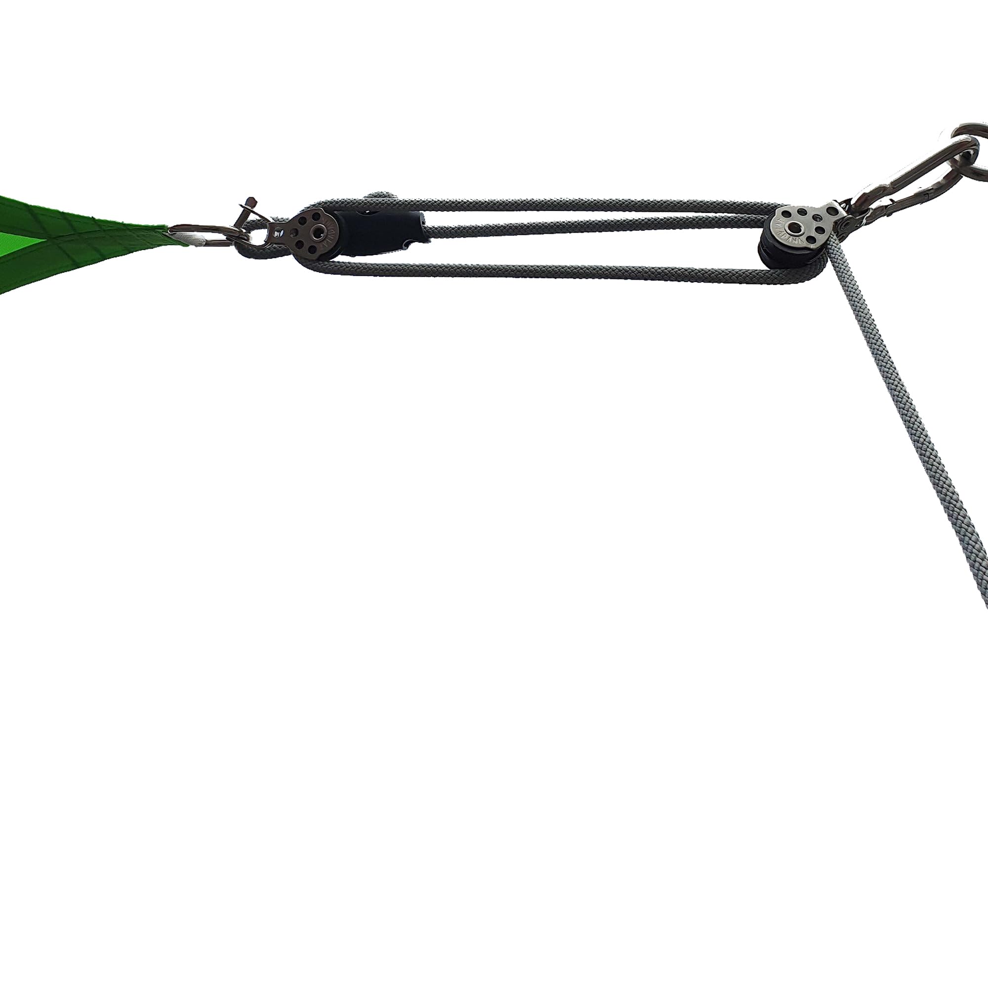 Toldoro® 3-Fach Flaschenzug mit Sicherheitsklemme an Wandplatte/Seilzug zum Spannen und Befestigen von Sonnensegel und Segeln/Robustes Spannset