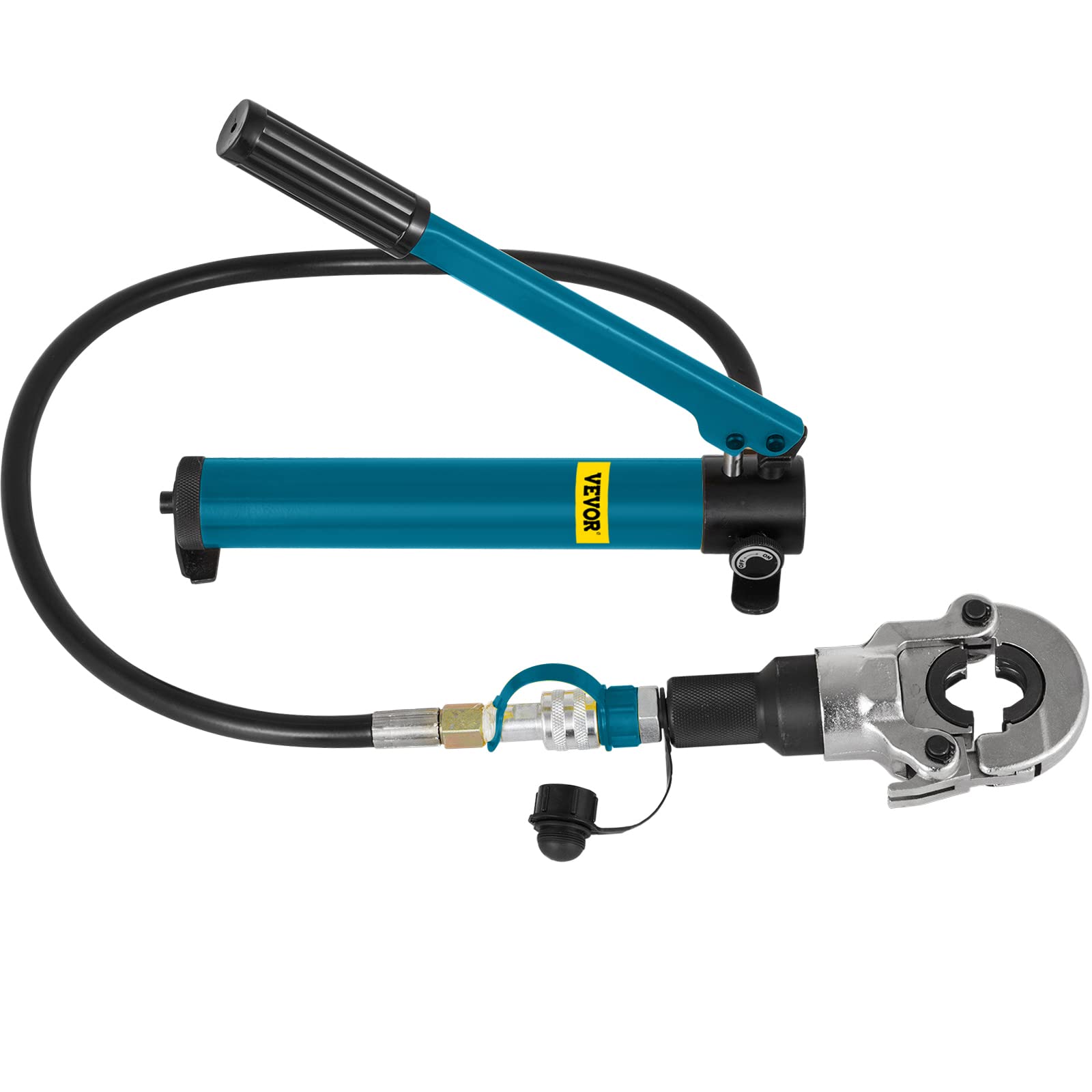 VEVOR Alicate Hidráulica con 9 Matrices Extraíbles, Giratorio 360 °, Separador con Fuerza de Presión 6 T, Crimpadora Apta para Racores en Forma de V/TH de 12-28 mm / 16-32 mm